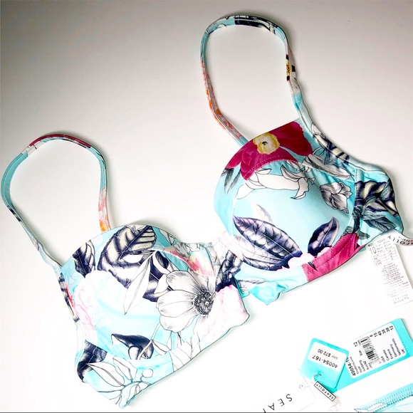 Seafolly Iceberg Modern Love V Wire Bustier Sz6 & Hipster Bottom Sz8 Mix Sz Set - Picture 11 of 16